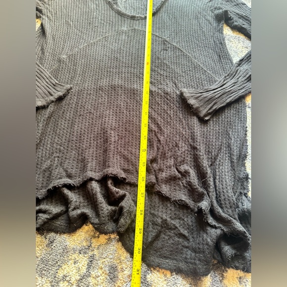 Free People Long Sleeve Raw Hem Black Tunic, S - Picture 11 of 16